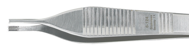 Integra Miltex Brown-Adson Tissue Forceps 4-3/4 in, 7x7 Side-Grasping Teeth, Reusable Thumb Forceps