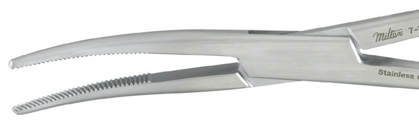 Integra Miltex Kelly Forceps 5-1/2 in, Straight and Curved Jaws, Reusable Stainless Steel Hemostat