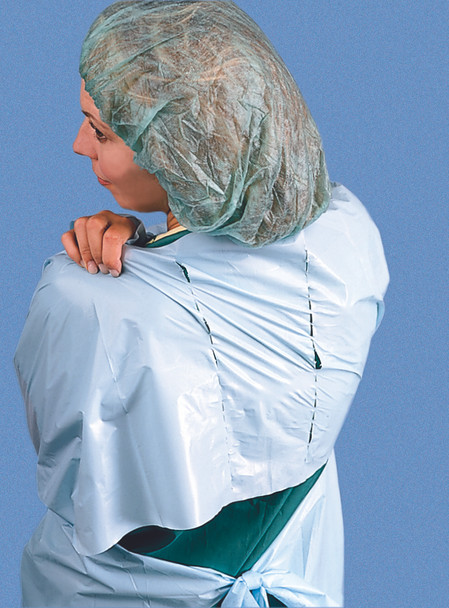 Busse Personal Protection Gowns, AAMI Level 3 or Level 4, Embossed Polyethylene, Thumbhook Stirrups, Blue