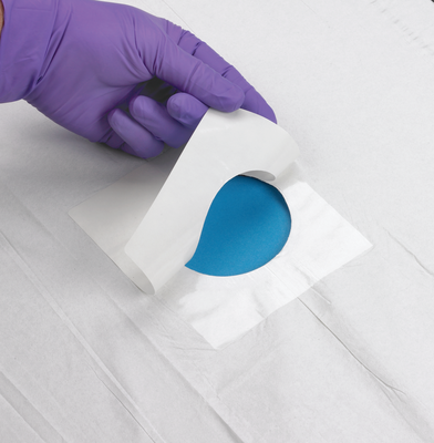 Busse Sterile Fenestrated Minor Procedure Drape with Adhesive Patch, 3 in Round Fenestration, 200 per Case