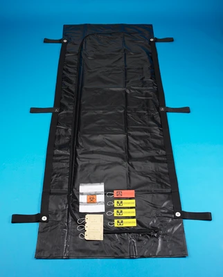 Busse Disaster Bag and ID Kit, Black 34 x 96 in Bag with Six Handles, Biohazard Tags, Document Pouch