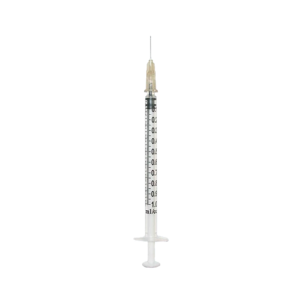 Exel Tuberculin Syringes with Detachable Needle – 1 mL Luer Slip, Low Dead Space, 25G to 27G, Case