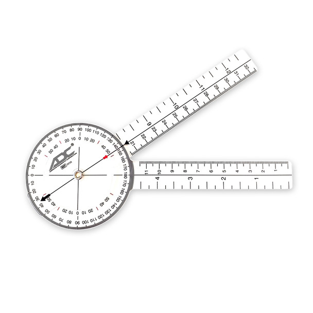 ADC Multi-Use Goniometer 8 Inch with 360 Degree Head, Two Calibrated Scales in Inches and Centimeters