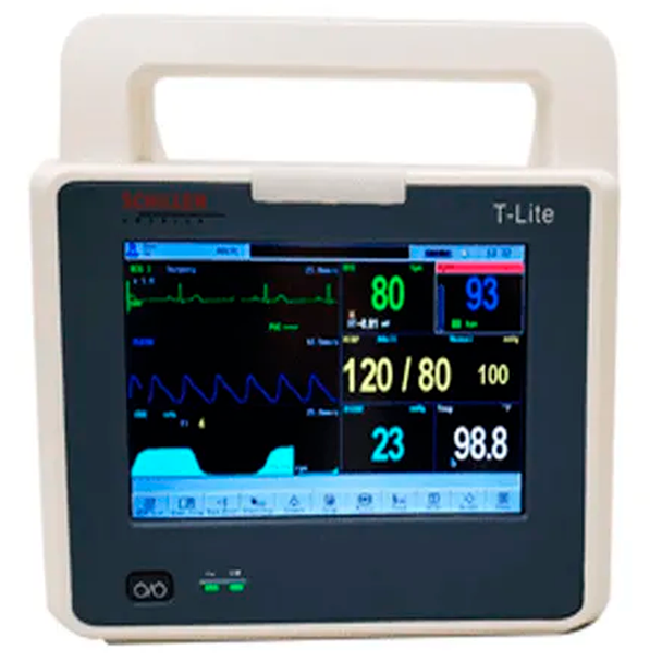 Schiller T-Lite Patient Monitor with Touchscreen, ECG, NIBP and SpO2 for Basic Bedside Monitoring