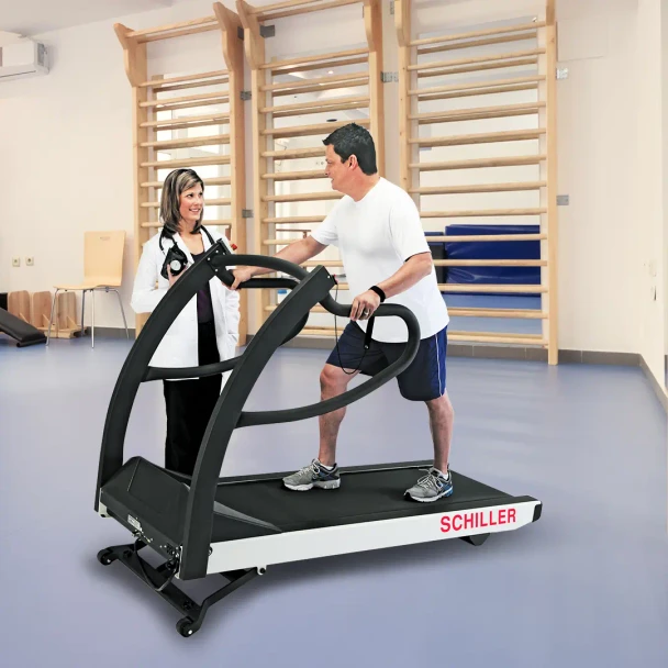 Schiller TMX-428 CP Medical Treadmill with Control Panel for Stress Testing, 500 lb Capacity and Safety Tether