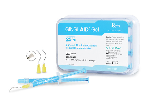 Gingi-Pak Gingi-Aid Buffered Aluminum Chloride Hemostatic Gel in Prefilled Syringes, 25%, Two Kit Formats