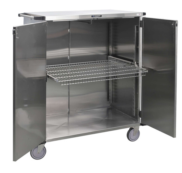 Lakeside Closed Case Cart with Two Doors, 36 in Shelf Width and Push Handles, 48 x 29 x 54 in Overall