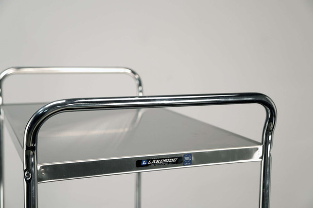 Lakeside Stainless Steel Utility Cart with 15-1/2 x 24 in Shelves, 27 x 17-1/2 x 35-3/4 in Overall
