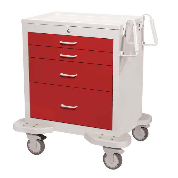 Lakeside Classic Cart with Four Drawers with Key Lock, 39-3/4 in Tall, 39-3/4 in H x 25 in D x 32 in W Overall