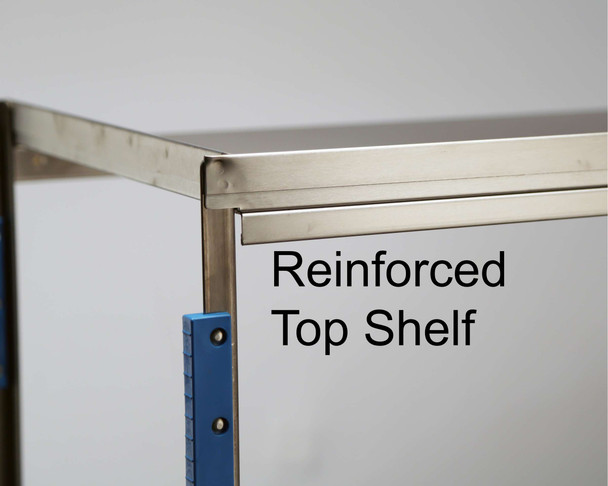 Lakeside Stainless Steel Utility Cart with 21 x 49 in Shelves, 54-5/8 x 22-3/8 x 37 in Overall