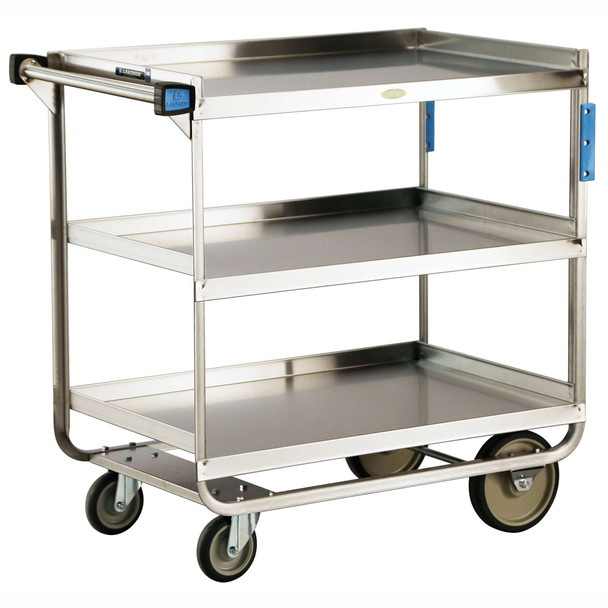Lakeside Stainless Steel Utility Cart with 21 x 33 in Shelves, 38-5/8 x 22-3/8 x 37-1/8 in Overall