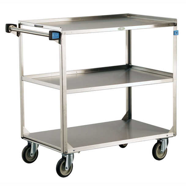 Lakeside Stainless Steel Utility Cart with 21 x 35 in Shelves, 39-1/4 x 22-3/8 x 37-1/4 in Overall