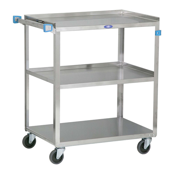 Lakeside Stainless Steel Utility Cart with 18 x 27 in Shelves, 30-3/4 x 18-3/8 x 33 in Overall