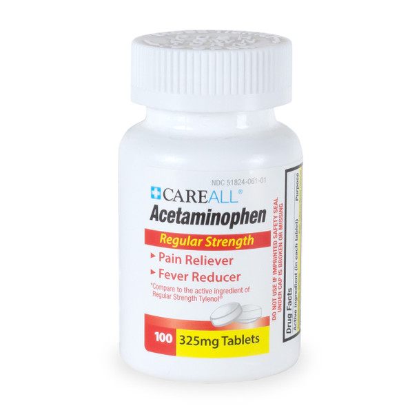 New World Imports CareAll Acetaminophen Tablets, 325mg, 24 bottles/case, Bulk Case Pack for Facility Programs