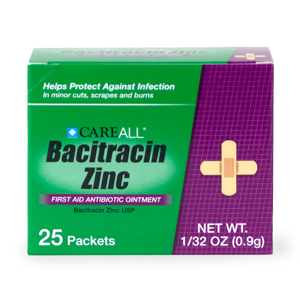 New World Imports CareAll 0.9 g Bacitracin Zinc Ointment Packet (25 per box), Patient Care and Hygiene Kits