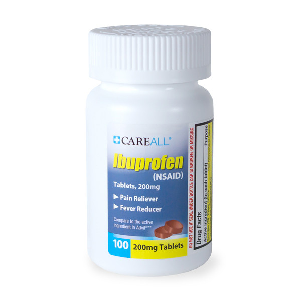 New World Imports CareAll Ibuprofen Tablets, 200mg, Compare to Advil Active Ingredient, 24 bottles/case