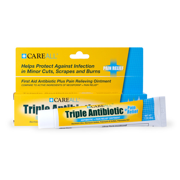 New World Imports CareAll 1 oz. Triple Antibiotic Ointment Plus Pain Relief, 3 boxes of 24 tubes (72 tubes)