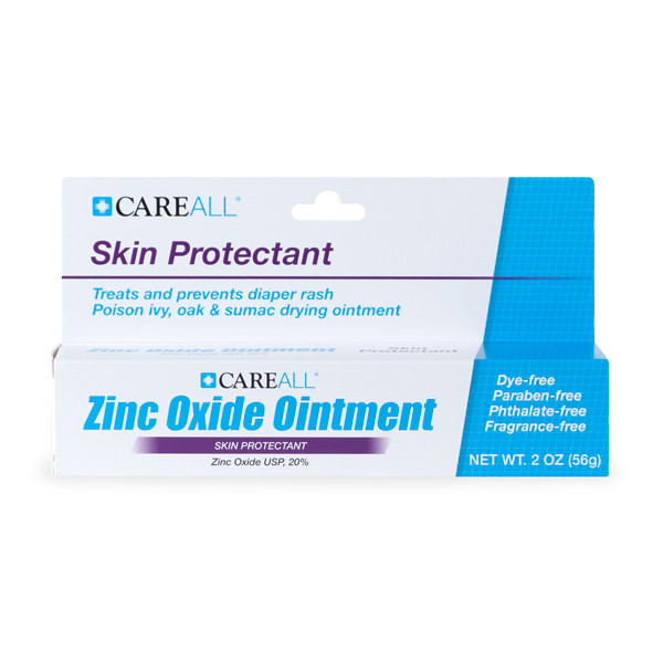 New World Imports CareAll 2 oz. Zinc Oxide Ointment, 3 boxes of 24 tubes (72 tubes), Case Pack