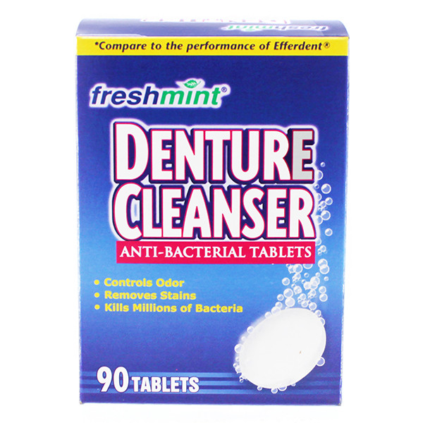 New World Imports Freshmint Boxed Denture Cleanser Tablets – 90 count, Bulk Case Pack for Facility Programs