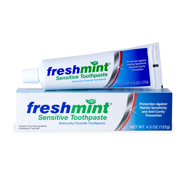 New World Imports Freshmint 4.3 oz Sensitive Toothpaste, Compare to Sensodyne Freshmint Active Ingredient