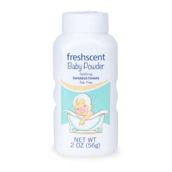 New World Imports Freshscent 2 oz. Cornstarch Baby Powder (Talc Free), 96 bottles/case, Case Pack