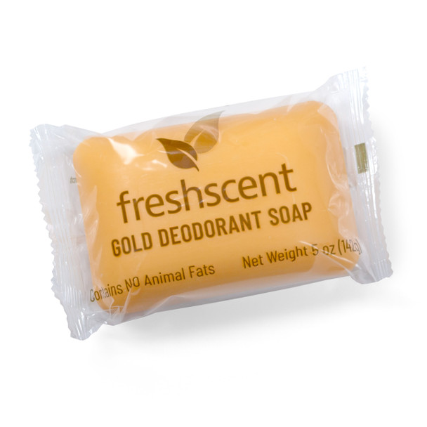 New World Imports Freshscent 5 oz. Gold Deodorant Soap, 72 bars/case, Bulk Case Pack for Facility Programs