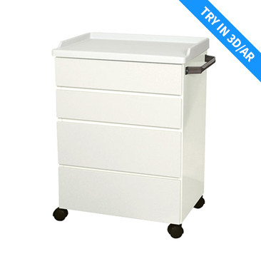 UMF Medical Mobile Treatment Cabinet with Four Full-Extension Steel Drawers and Kydex Work Surface