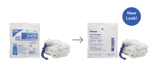 Dukal Sterile X-Ray Detectable Laparotomy Sponges, 12" x 12", 5/Pack, 20 PK/CS, Prewashed, Softpack