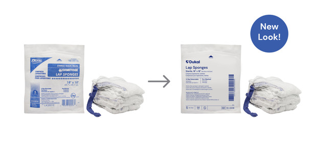 Dukal Sterile X-Ray Detectable Laparotomy Sponges, 18" x 18", 5/Pack, 20 PK/CS, Prewashed, Softpack