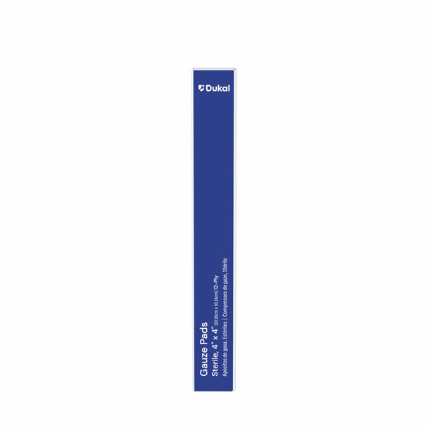 Dukal Sterile Gauze Pads, 12-Ply, 4" x 4", 1/Pack, 10/Box, 60 BX/CS, 10 pk/bx, 600 per Case