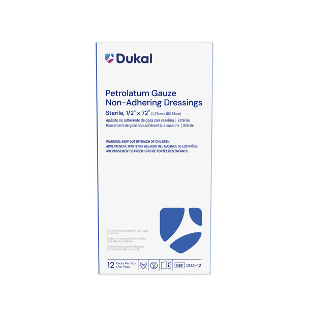 Dukal Sterile Petrolatum Gauze Non-Adhering Dressings, 1/2" x 72", 1/Pack, 12PK/BX, ½" x 72"