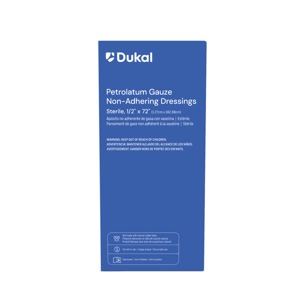 Dukal Sterile Petrolatum Gauze Non-Adhering Dressings, 1/2" x 72", 1/Pack, 12PK/BX, ½" x 72"