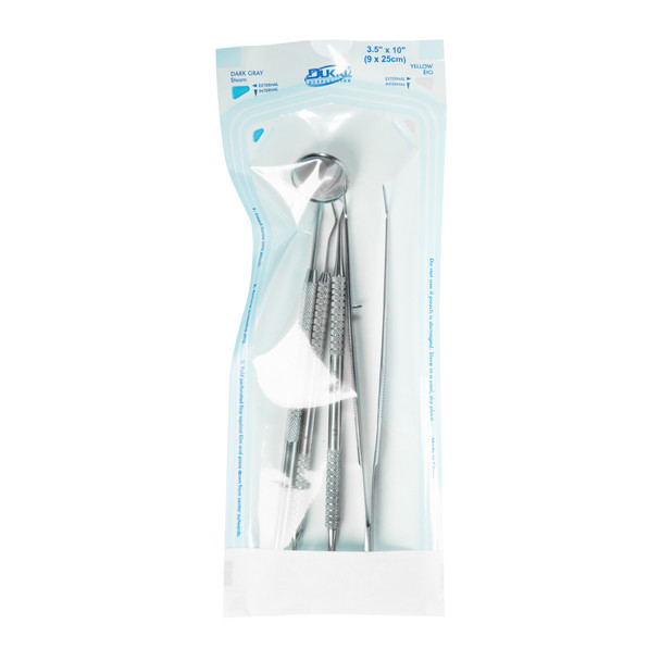 Dukal Sterilization Pouches, 3-1/2" x 10", Non-Sterile, 500/Box, 4 BX/CS, 3.5" x 10", 4 bx/cs (100 cs/plt)
