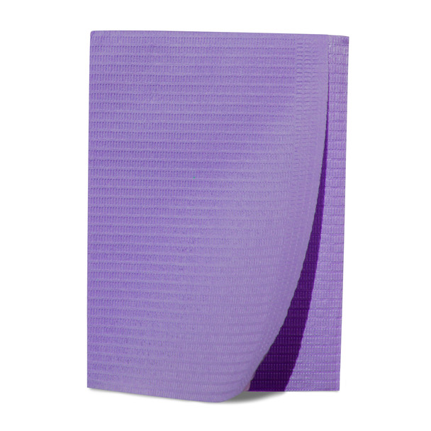 Dukal Patient Bibs, 2-Ply, 13" x 18", Lavender, Non-Sterile, 500/Case, 2-Ply Tissue/ 1-Ply Poly