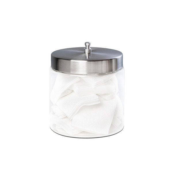 Dukal Glass Dressing Jars with Stainless Steel Lid, 4" x 4", Non-Sterile, 1/Box, 6 BX/CS, 6 per Case