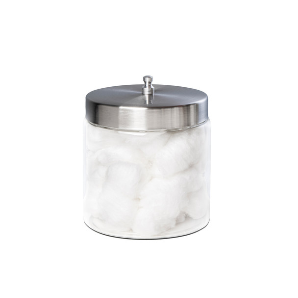 Dukal Glass Dressing Jars with Stainless Steel Lid, 3" x 3", Non-Sterile, 1/Box, 6 BX/CS, 6 per Case