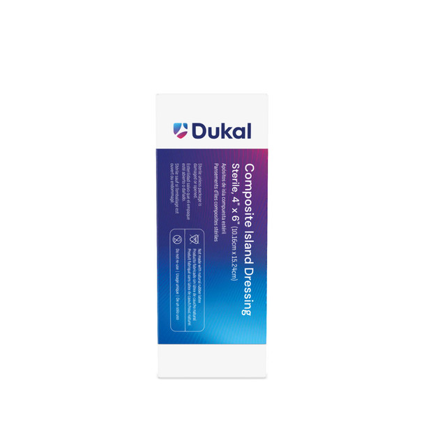 Dukal Sterile Composite Island Dressing, 4" x 6", 1/Pack, 25 PK/BX, 4 BX/CS, 100 per Case, for Wound Dressings