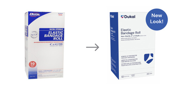 Dukal Latex Elastic Bandage Roll, 4" x 4.5 yds, Non-Sterile, 10/Box, 5 BX/CS, 4" x 4.5yd, 50 per Case