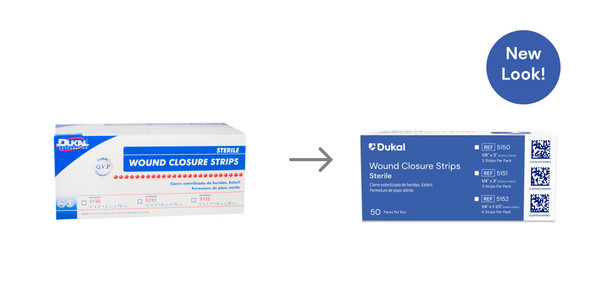 Dukal Sterile Wound Closure Strips, 1/4" x 3", 3/Pack, 50 PK/BX, 4 BX/CS, ¼" x 3", 600 per Case