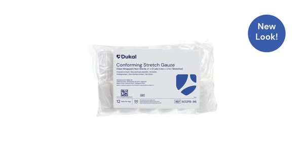 Dukal Conforming Stretch Gauze, 2", Non-Sterile, 12/Bag, 8 BG/CS, Non-Sterile Clean, 12 rl/bg