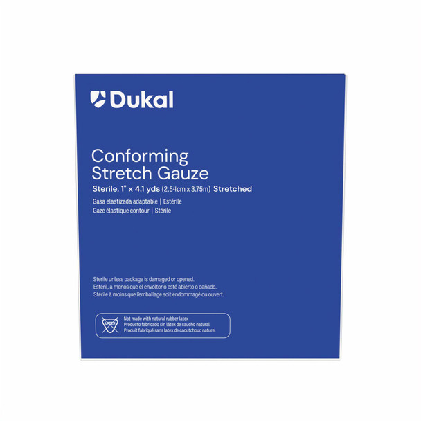 Dukal Sterile Conforming Stretch Gauze, 1" x 4.1 yds, 1/Pack, 12 PK/BX, 8 BX/CS, 96 per Case