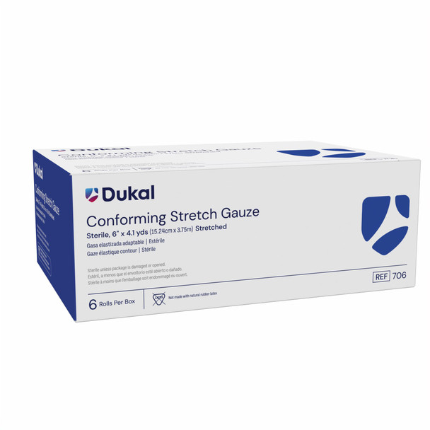 Dukal Sterile Conforming Stretch Gauze, 6" x 4.1 yds, 6/Box, 8 BX/CS, 48 per Case, for Gauzes