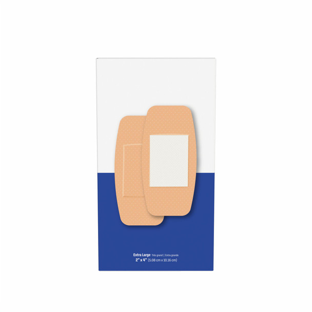 Dukal Sterile Plastic Patch Adhesive Bandages, 2" x 4", 100/Box, 24 BX/CS, X-Large, 2400 per Case