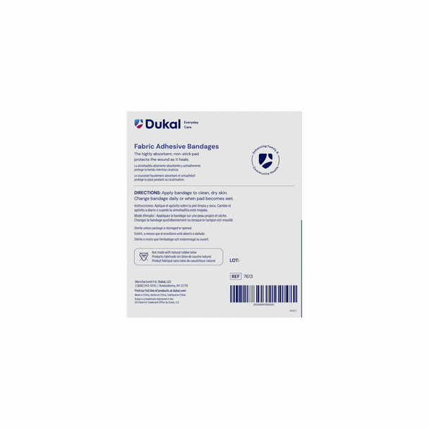 Dukal Sterile Fabric Patch Adhesive Bandages, 2" x 4", 100/Box, 24 BX/CS, X-Large, 2400 per Case