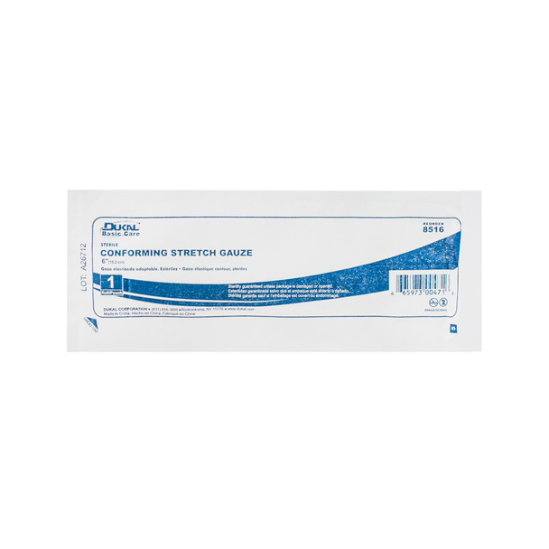 Dukal Everyday Care Sterile Conforming Stretch Gauze, 6", 1/Pack, 6 PK/BX, 8 BX/CS, 6" Sterile