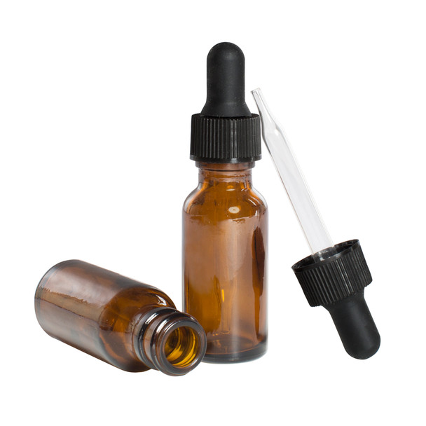 Dukal Amber Glass Dropper Bottle, 1 oz, Non-Sterile, 12/Box, 12 per Case, for Toiletries & Hygiene