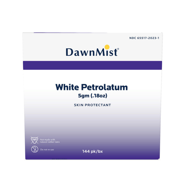 Dukal White Petrolatum, 5 g, Non-Sterile, 5 gm, Frangrance Free, Hypoallergenic Formula, 144 pk/bx