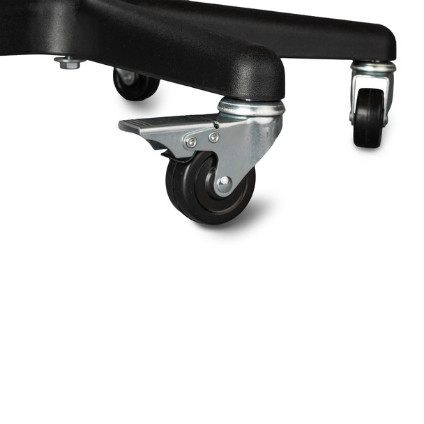 Dukal Mayo Stand – Adjustable 12.5″ x 19″ Stainless Steel Tray with 5-Leg Locking Caster Base for Clinical Use