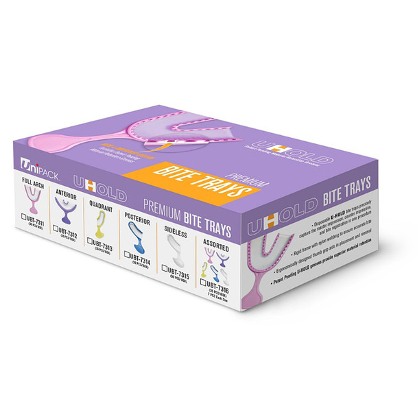 Dukal U-HOLD Bite Trays, Full Arch, Pink, Non-Sterile, 30/Box, 300 per Case, for Dental Supplies