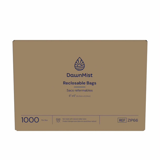 Dukal Reclosable Bags, 6" x 6", Clear, Non-Sterile, 1000/Box, 2 mil, 1000 per Case, for Bags & Liners